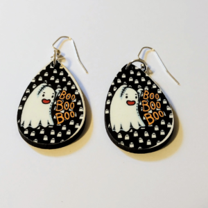 Boo Ghost Halloween Earrings