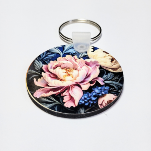 Round floral keychain
