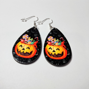 Laughing Candy Head Pumpkin Earrings