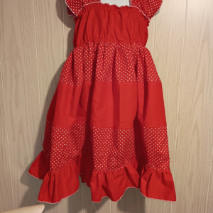 Red Stripwork Sundress for Girls