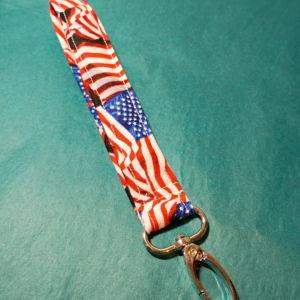 American Flag Patriotic Wristlet Keychain