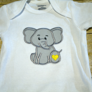Gray Elephant Bodysuit Gender Neutral Gift